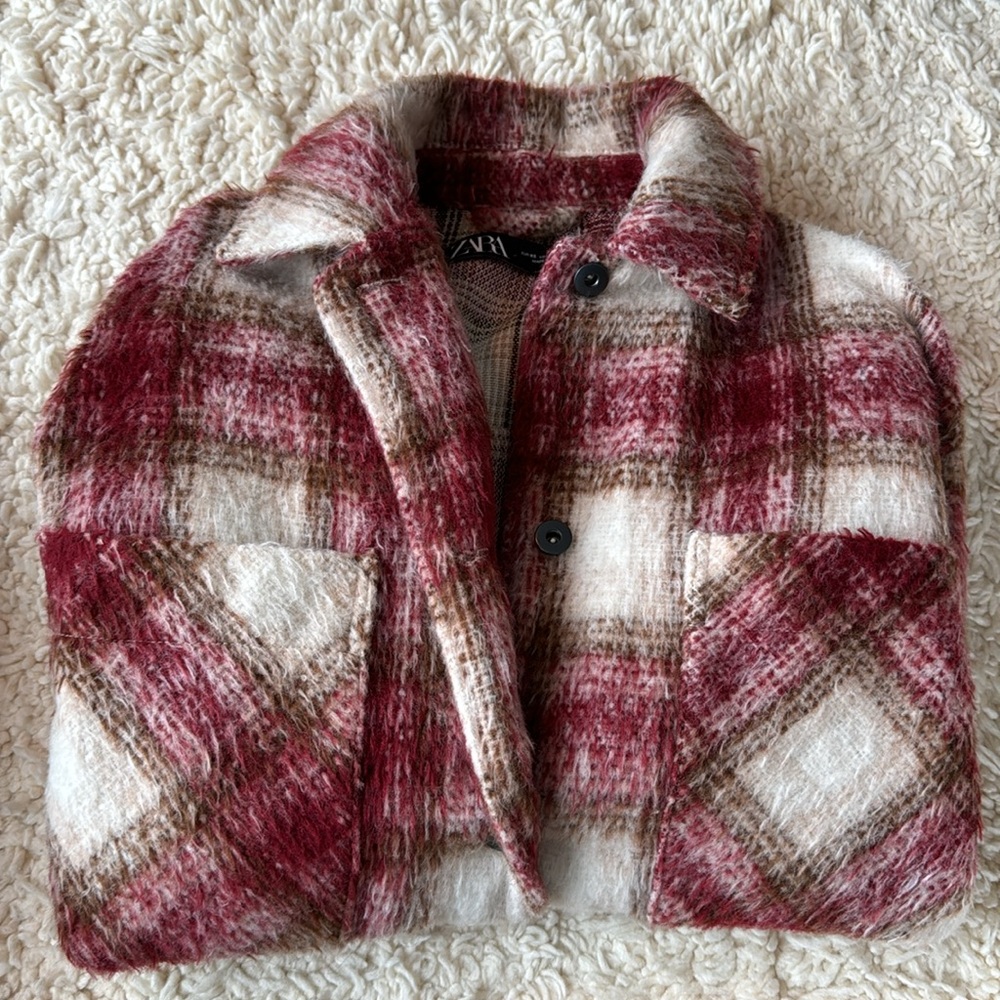 Zara Oversized Plaid Shirt Jacket